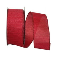 Хартиена метална Коледна телена лента, червена, 2.5 в 20Д, 1 пакет