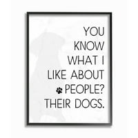 Харесвам хората за техните кучета черно-бяла Типография на домашни любимци
