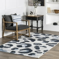 модерен килим от леопард, 3 '5', Светло сив
