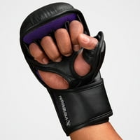 Хаябуса т 7оз хибридни ръкавици за смесени бойни изкуства, Черно лилаво х-големи