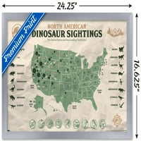 Джурасик Свят: Доминион - Северна Америка Динозавър Карта Плакат На Стената, 14.725 22.375 В Рамка