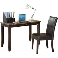 Шон 2-парче бюро и стол, Фау мрамор, Еспресо