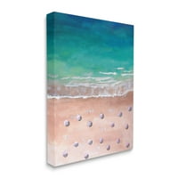 Ступел индустрии топло син прилив чадър плаж крайбрежен пейзаж живопис, 40, дизайн от Лорън Джейн