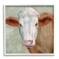 Ступел индустрии сладък кафяв бял ферма крава гледане близък план Живопис 24, дизайн от Маркъс Прайм