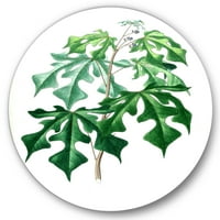 Дизайнарт' древни зелени листа растения ' традиционен кръг метал стена арт-диск от 36