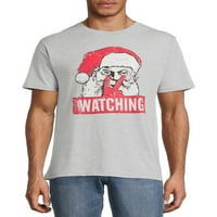 Дядо Коледа гледа Мъжка Коледна тениска