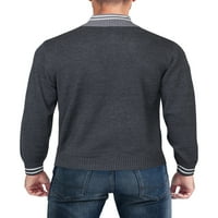 С. Поло АСН Мъжки квартал цип пуловер с контраст врата
