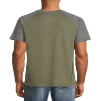 Мъжка и едра Мъжка тениска с къс ръкав реглан, 2-пакет