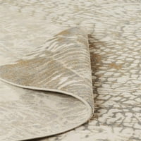 Фрида Затруднени Абстрактен акварел килим, слонова кост сив тен, 2 фута-6 инча 8 фута, бегач