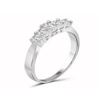 Диамантени кубични циркониеви пръстени за жени-1. Карат бял циркониев пръстен бижута-Стерлингови сребърни