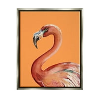 Ступел индустрии тропически Фламинго птица Портрет акварел подробно графично изкуство блясък сиво плаваща