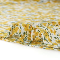 Уникални изгодни Дамски флорални Разрошени яка ежедневни с къс ръкав мини рокля Жълт хл