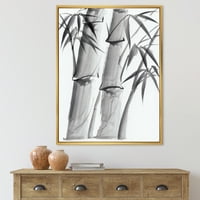 Дизайнарт' винтидж черно-бял бамбук Ив ' традиционна рамка платно за стена арт принт