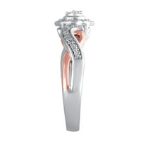 Карат Т. У. дръж ръката ми диамантен обещаващ пръстен в чисто сребро с покритие от 14к Розово злато, размер 6