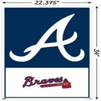 Атланта Брейвс-Плакат За Стена С Лого, 22.375 34