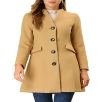 Уникални сделки Дамски елегантен зимен палто в врат еднореден палта