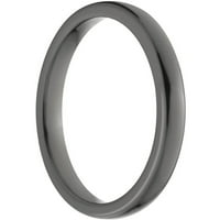 Полу-кръг черен циркониев пръстен с полиран завършек