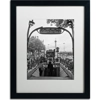 Търговска марка изобразително изкуство Метрополитън 1 платно изкуство от Йейл Гърни, бял мат, черна рамка