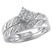 Дамски карат Т. в. диамантен Сребърен клъстер комплект сватбени и годежни пръстени миабела