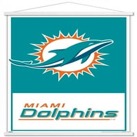 Маями Долфинс-лого плакат за стена с магнитна рамка, 22.375 34