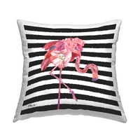 Ступел индустрии флорални Фламинго смели ивици отпечатани хвърлят възглавница дизайн от Пол Брент