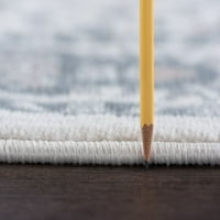 Традиционна зона килим ориенталски крем, сив закрит кръг лесен за почистване