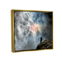 Ступел индустрии ярки мъглявина планински катерач снимка металик злато плаваща рамка платно печат стена изкуство,