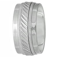 Мъжка неръждаема стомана Вълна Модел сватбена лента - Мъжки пръстен