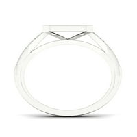 1 3кт ТДВ диамант с стерлинги сребро квадратна форма клъстер булчински комплект