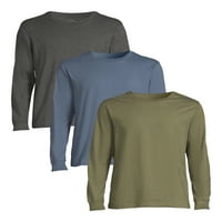 Мъжки и мъжки тениски с дълъг ръкав, 3-пак, размери ХС-3ХЛТ