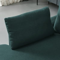 Аукфа 100 секционен диван с шезлонг - диван от смарагдово Бельо