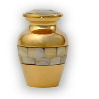Звездното наследство на перлата-Златна месингова метална Кремационна урна за спомен от човешката пепел в