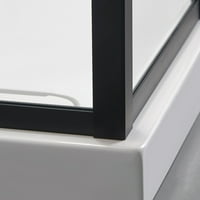 Декори Милано черна рамка панта, реверсивна душ врата, страничен панел 30 инча. 47.38 инча 78.75 в