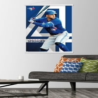 Торонто Блу Джейс-плакат за стена на Джордж Спрингър с магнитна рамка, 22.375 34