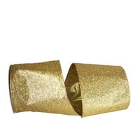 Хартия блясък Коледа злато Найлон панделка, 10д 4ин, 1 пакет