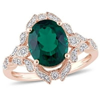 3 - Каратовият пръстен на Миабела е изработен от изумруден каратов диамант 10кт Розово злато