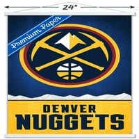 Денвър Нъгетс - лого плакат за стена с дървена магнитна рамка, 22.375 34