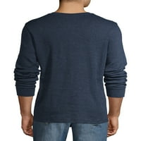 Мъжка и голяма мъжка термична риза с дълъг ръкав Хенли, размери до 5ХЛ