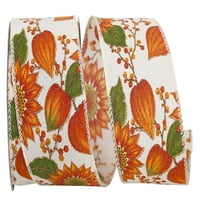 Хартия и плик Есен цвете панделка, Цвят: Оранжево и бяло, 2.5 в 10-и, 1 пакет