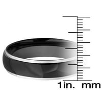 Черно покритие от неръждаема стомана пръстен с набраздени линии