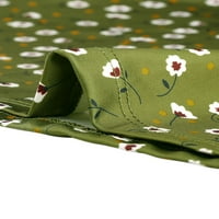 Уникални изгодни Дамски флорални щампи талия вратовръзка пеплум Дълъг ръкав отгоре