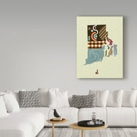 Изобразително изкуство' Роуд Айлънд карта ' платно изкуство от Ланре Адефьойе