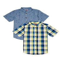 Мъжка риза с къс ръкав, 2-пакет, размери 4-и хъски