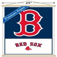 Бостън Ред со - лого плакат за стена с магнитна рамка, 22.375 34